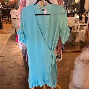 Gianni Bini Elegant Aqua Wrap Dress